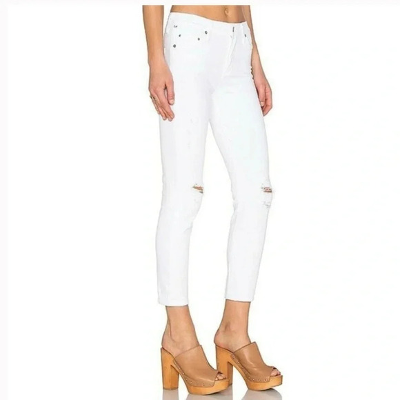 Citizens of Humanity Jeans Rocket High Rise Skinny Crop Distressed Milos 27 NEW - Picture 3 of 13